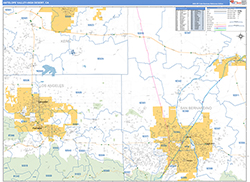 Antelope Valley-High Desert Metro Area Wall Map Basic Style 2026